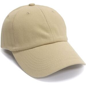 Unisex Light Khaki Washed Ponytail Adjustable Buckle Classic Baseball Plain Cap
